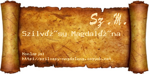 Szilvásy Magdaléna névjegykártya